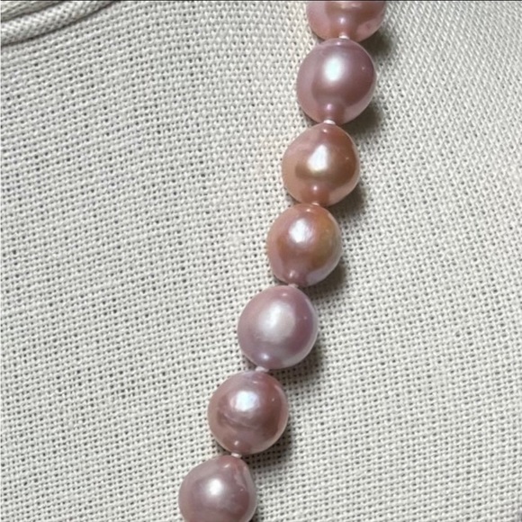 Huge Round 11.7- 12.28mm Edison Natural Purple Pink Pearl 17-18” Strand -New - Picture 10 of 10